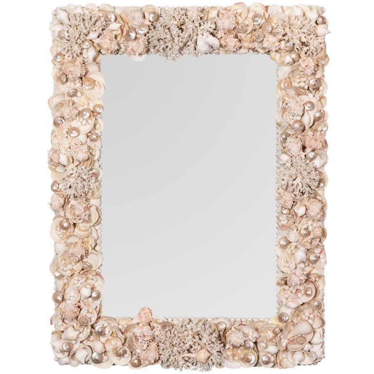 Coral and Seashell Mirror For Sale at 1stdibs