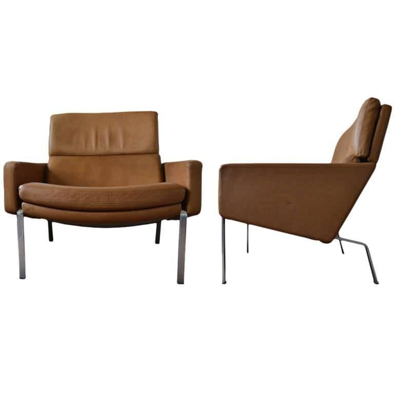 Preben Fabricius, F890, Pair of Leather Armchairs For Sale