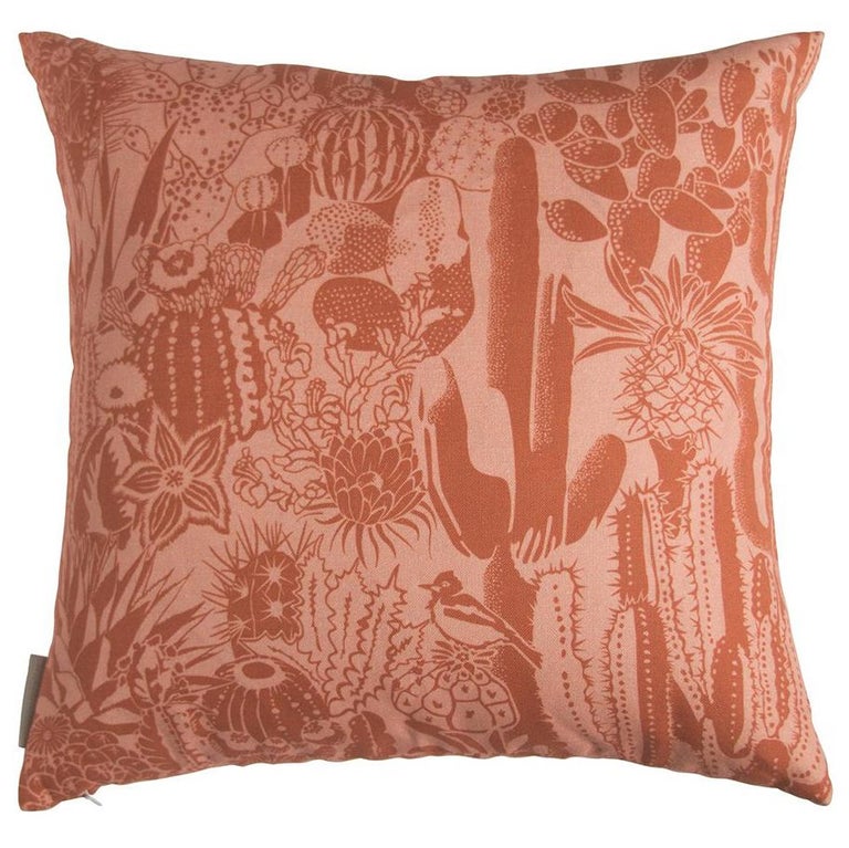 Cactus Spirit Pillow In Color Isla Rust Orange And Salmon Pink For Cactus Spirit Pillow In Color Isla Rust Orange And Salmon Pink