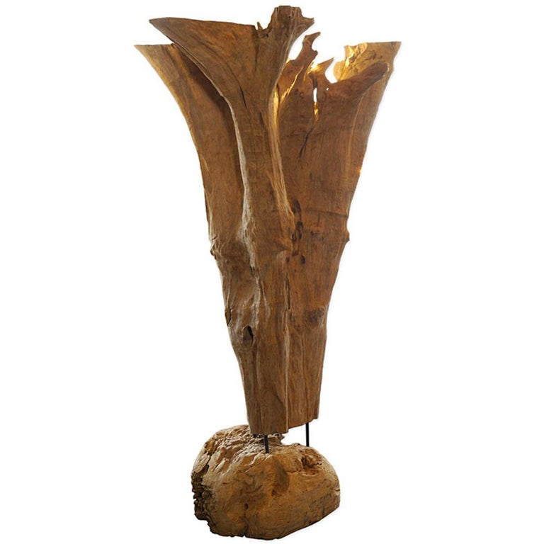 Floor Lamp Shaped Like A Palm Tree At 1stdibs Tree Trunk Floor Lamp Made Of Teak