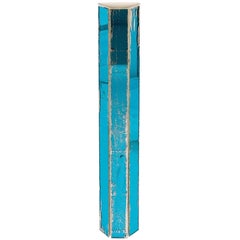 Trilogy Long Wall Sconce Art Glass Acqua Silver Glass Sheets Metal Body