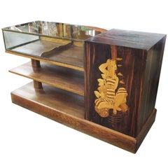 Art Deco Showcase in Macassar Ebony and Inlaid Woods