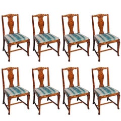Antique Swedish Set of Eight Dining Chairs