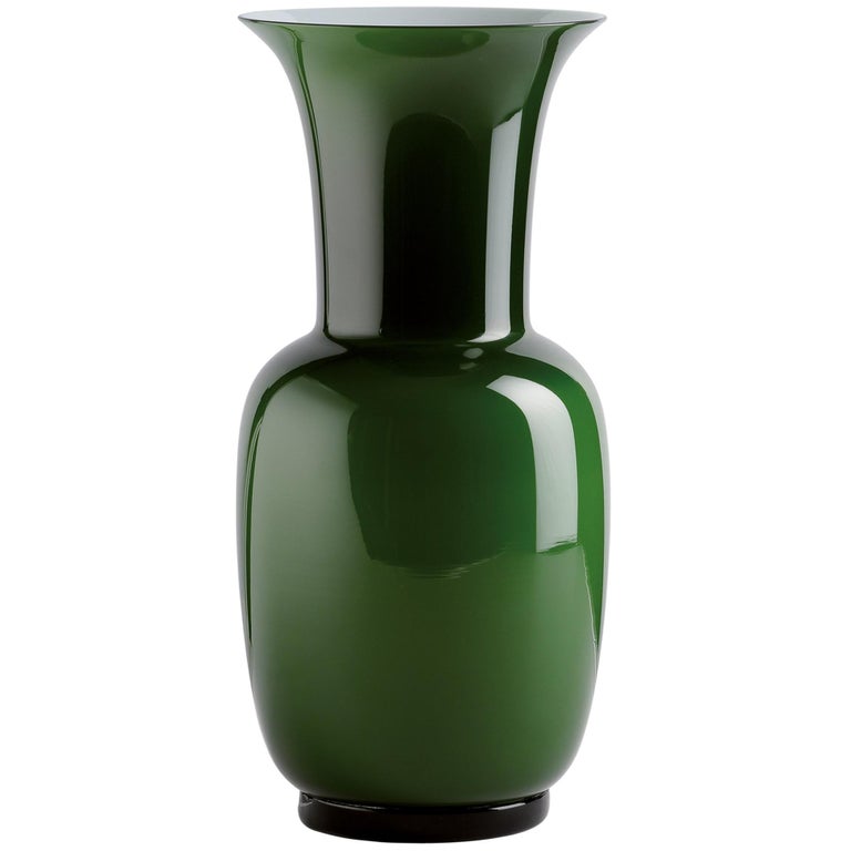 Pair of Seguso Apple Green Vases For Sale at 1stdibs