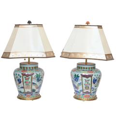 Pair of 19th Century Chinese Porcelain Lamps