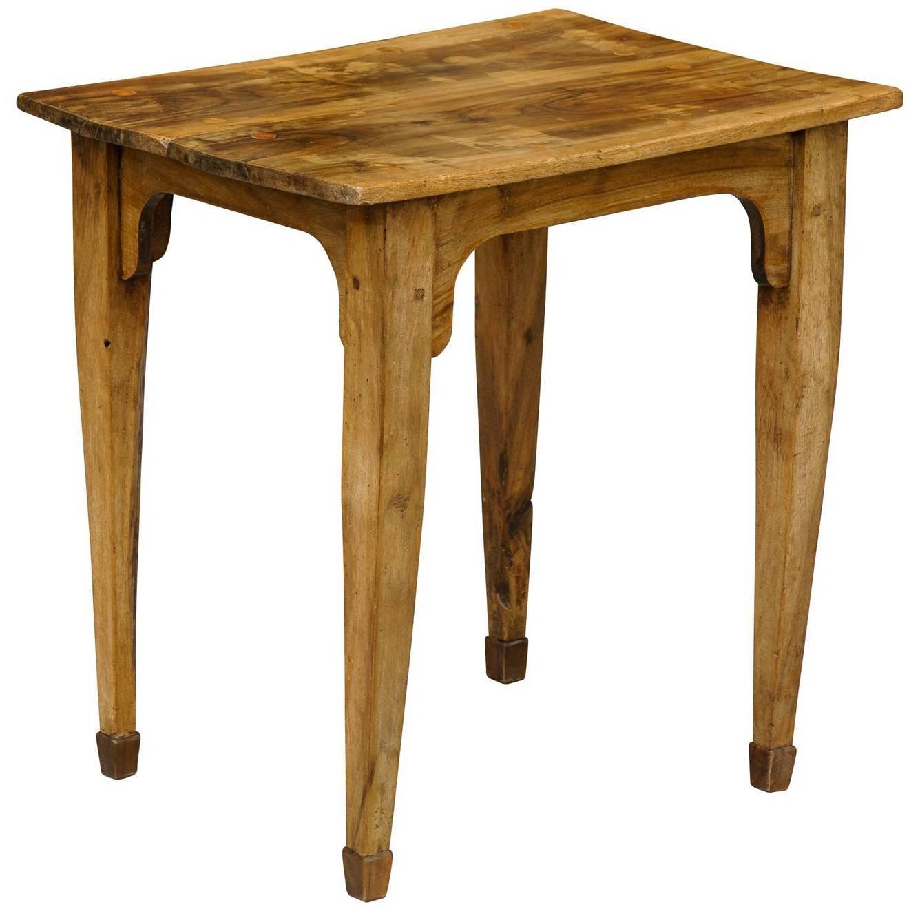 French Provincial 19th Century Petite Rustic Olivewood Side Table