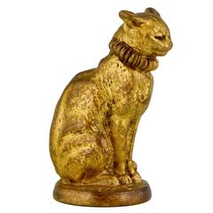 Antike Bronzeskulptur einer Katze:: Briefsiegel von Fremiet:: Gießerei Barbedienne.