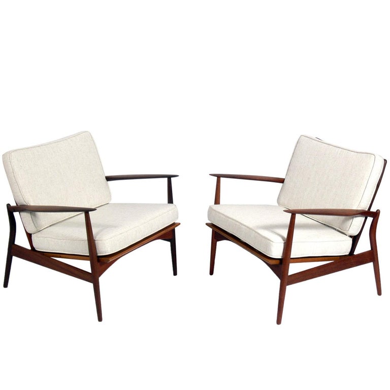 1950 Danish Mid Century Modern Lounge Chair And Ottoman Ib Kofod Ib Kofod Ln Danish Modern Lounge Chairs