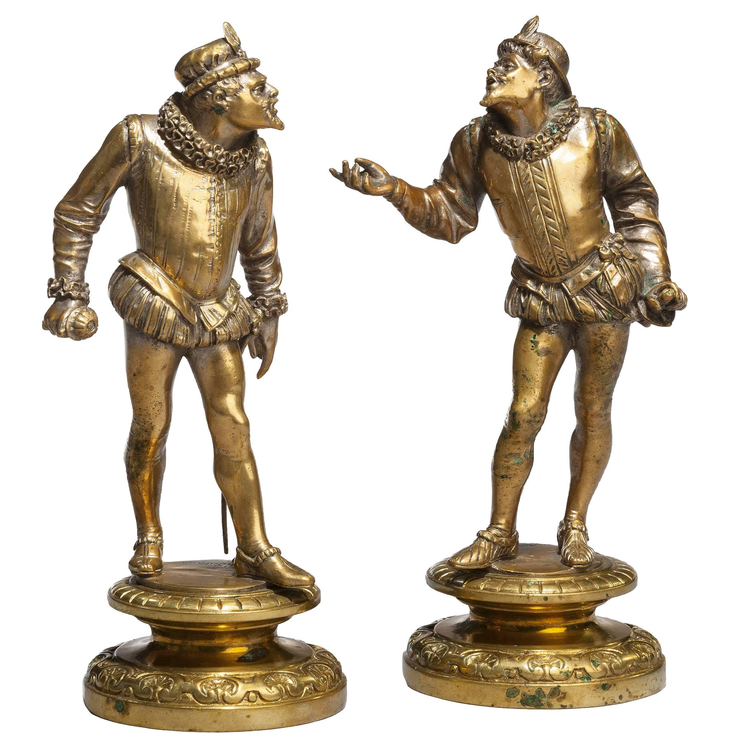 Pair of French Bronze Court Figures