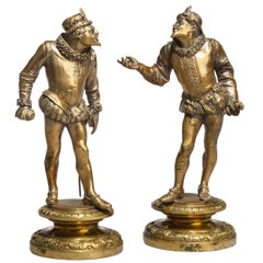 Pair of French Bronze Court Figures