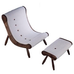 Eye, Contemporary Wool Upholstered Armchair