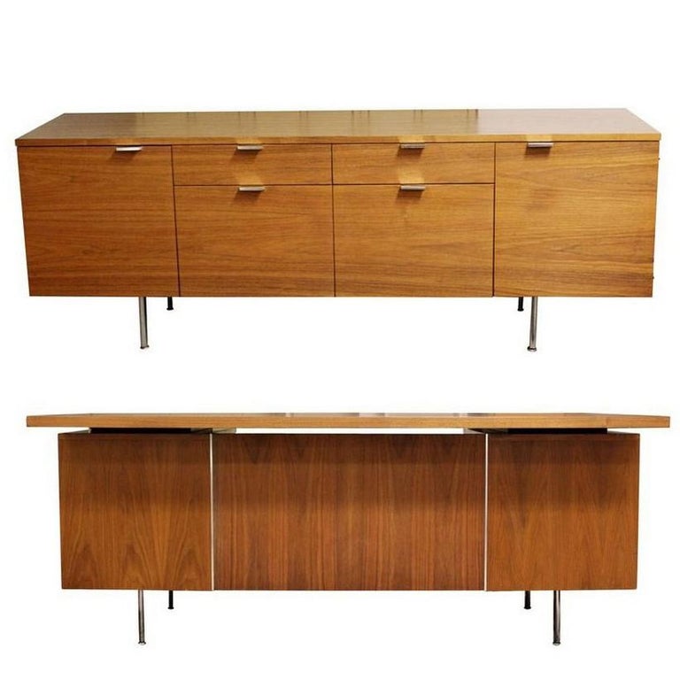 Mid Century Modern George Nelson Herman Miller Walnut Desk And Mid Century Modern George Nelson Herman Miller Walnut Desk And Credenza 1950s For