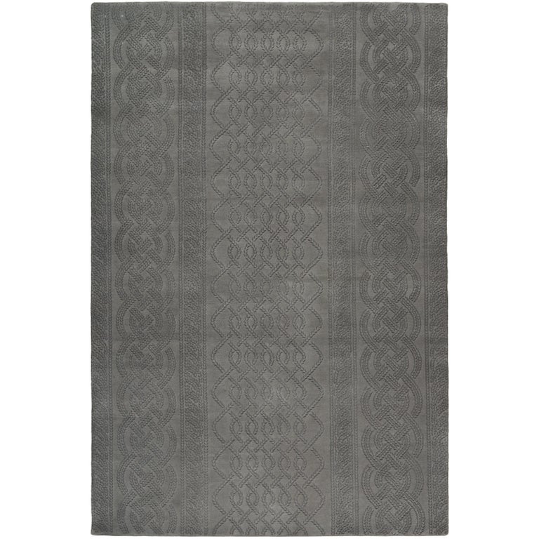 Cable Knit Grey Hand Knotted 6x4 Floor Rug In Wool By Thom Browne Cable Knit Grey Hand Knotted 6x4 Floor Rug In Wool By Thom Browne For