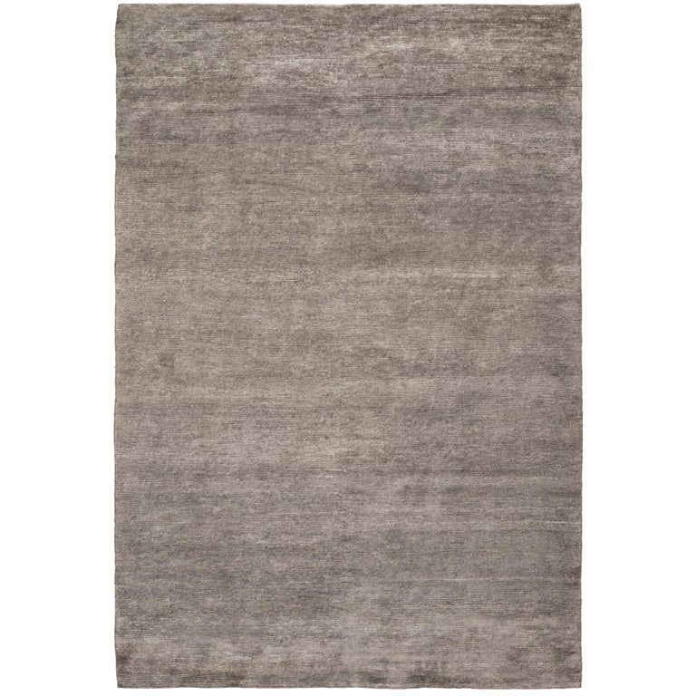 Bamboo Silk Silver Hand Knotted 6x4 Area Rug In By The Bamboo Silk Silver Hand Knotted 6x4 Area Rug In By The Company