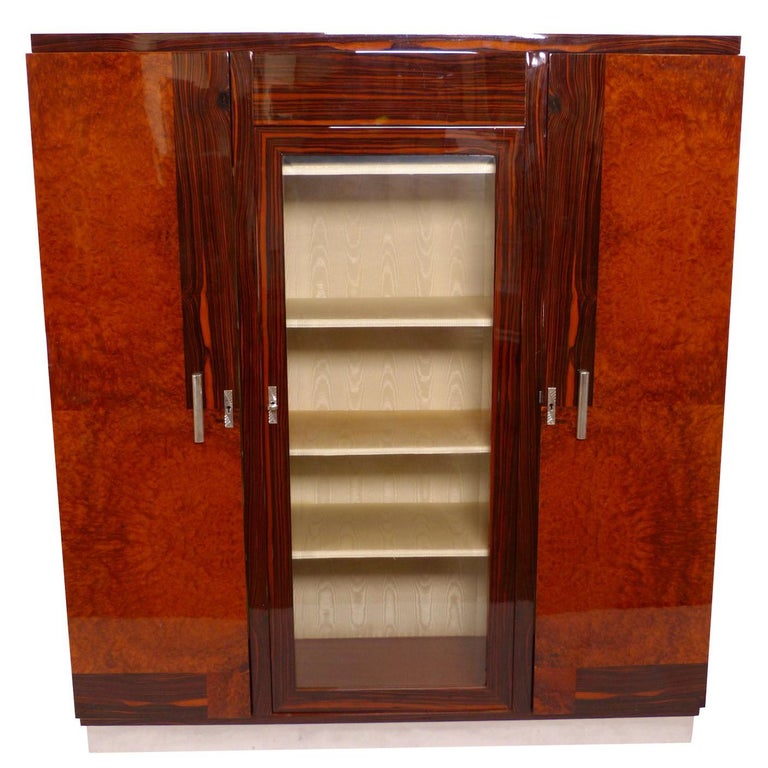 French Art Deco Armoire For At 1stdibs 1930s French Art Deco Wardrobe Armoire Cabinet Glass Doors And Complex Inlay