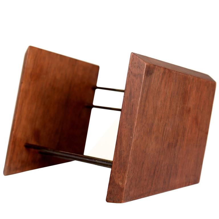 Mahogany and Brass Table Bookend For Sale at 1stdibs