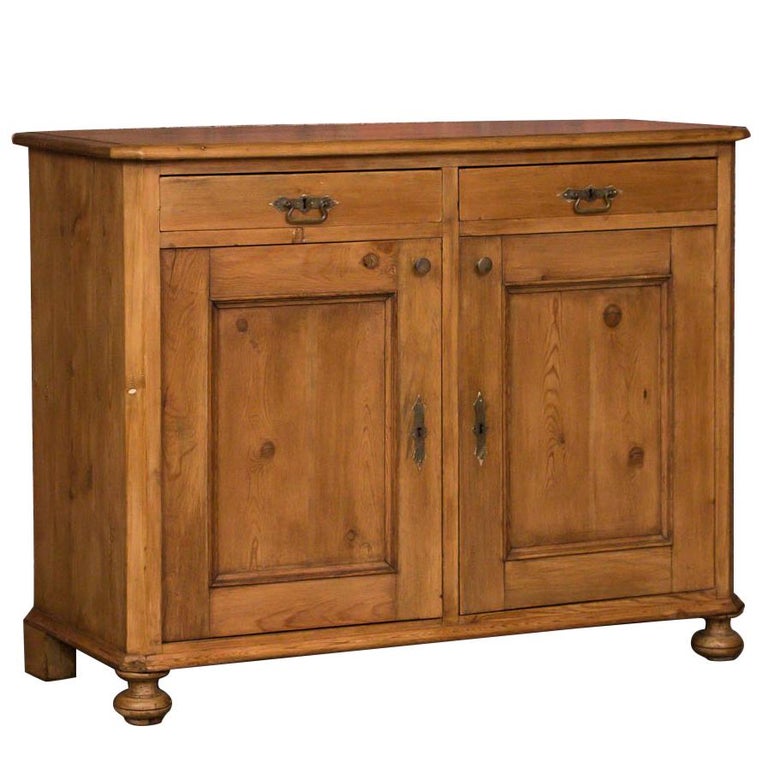 Knotty Pine French Country Primitive Sideboard Server Buffet