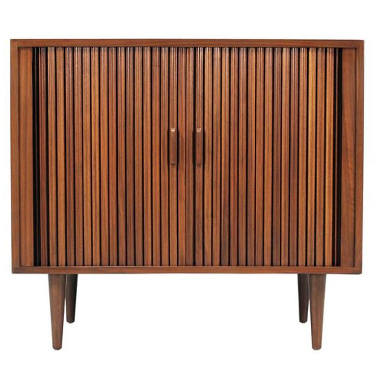 Danish Midcentury Tambour Sliding Door File For Sale at 1stdibs
