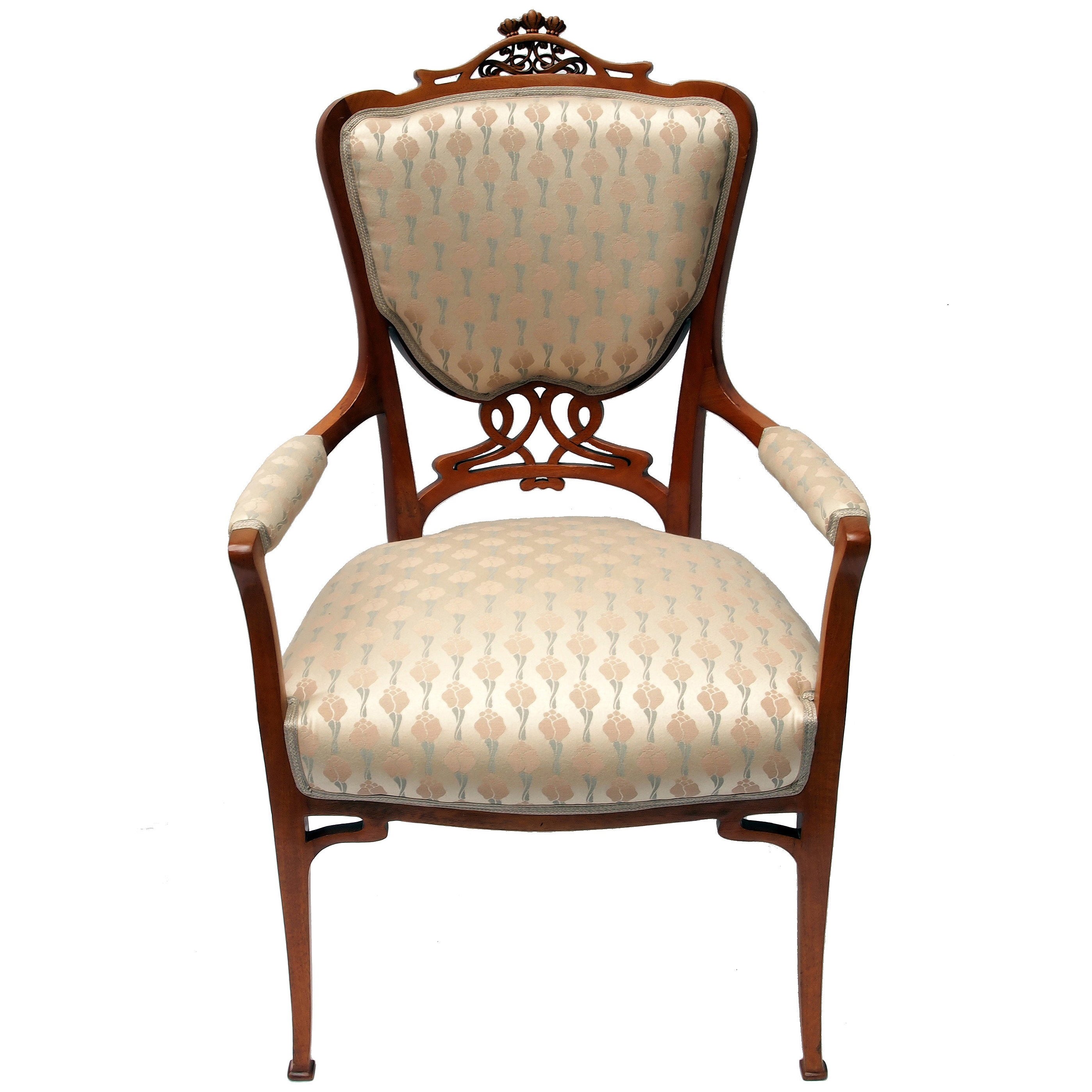 Leon Benouville Art Nouveau Armchair For Sale at 1stDibs