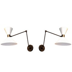 Large Scale 'Monarch' Articulated Wall Mount Lamp in Bronze, Blueprint Lighting