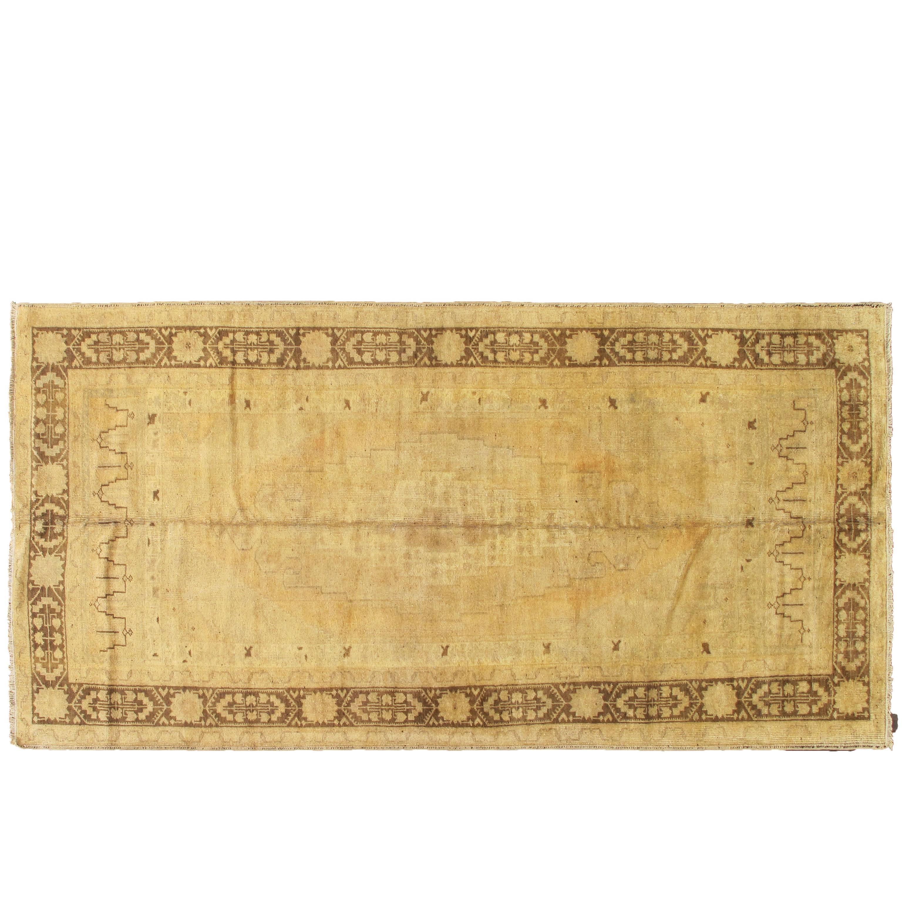 Early 20th Century Beige, Tan Turkish Khotan Carpet For Sale
