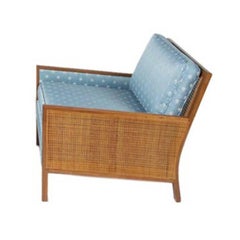 Single Milo Baughman 1950s Cane Panel Club Chair 11