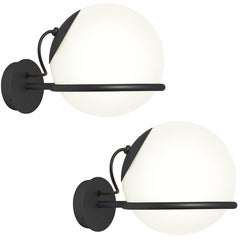 Pair of Gino Sarfatti Model 238/1 Wall Lamps in Black