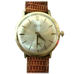 Retro Gruen Precision 14-Karat Solid Gold Watch