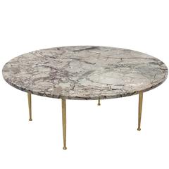 Elegant Coffee Table in Marble with Brass Legs 7