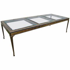 Acid-Etched Brass and Lacquer Dining Table by Bernhard Rohne for Mastercraft 12