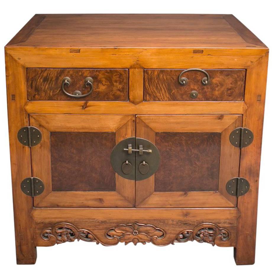 Cedar and Burl Wood Cabinet