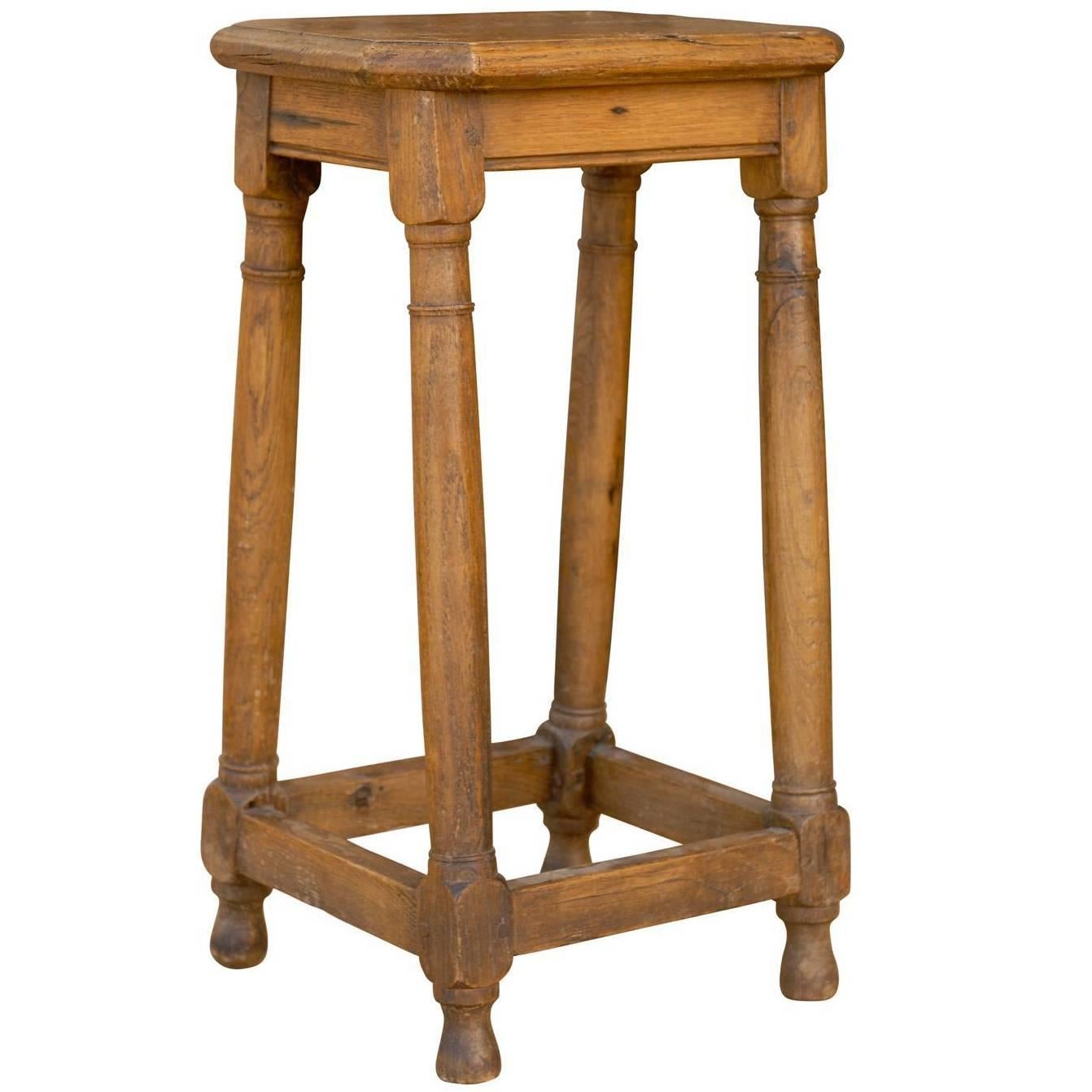 French Four Legged Pegged Stool or Pedestal from the Late 19th Century