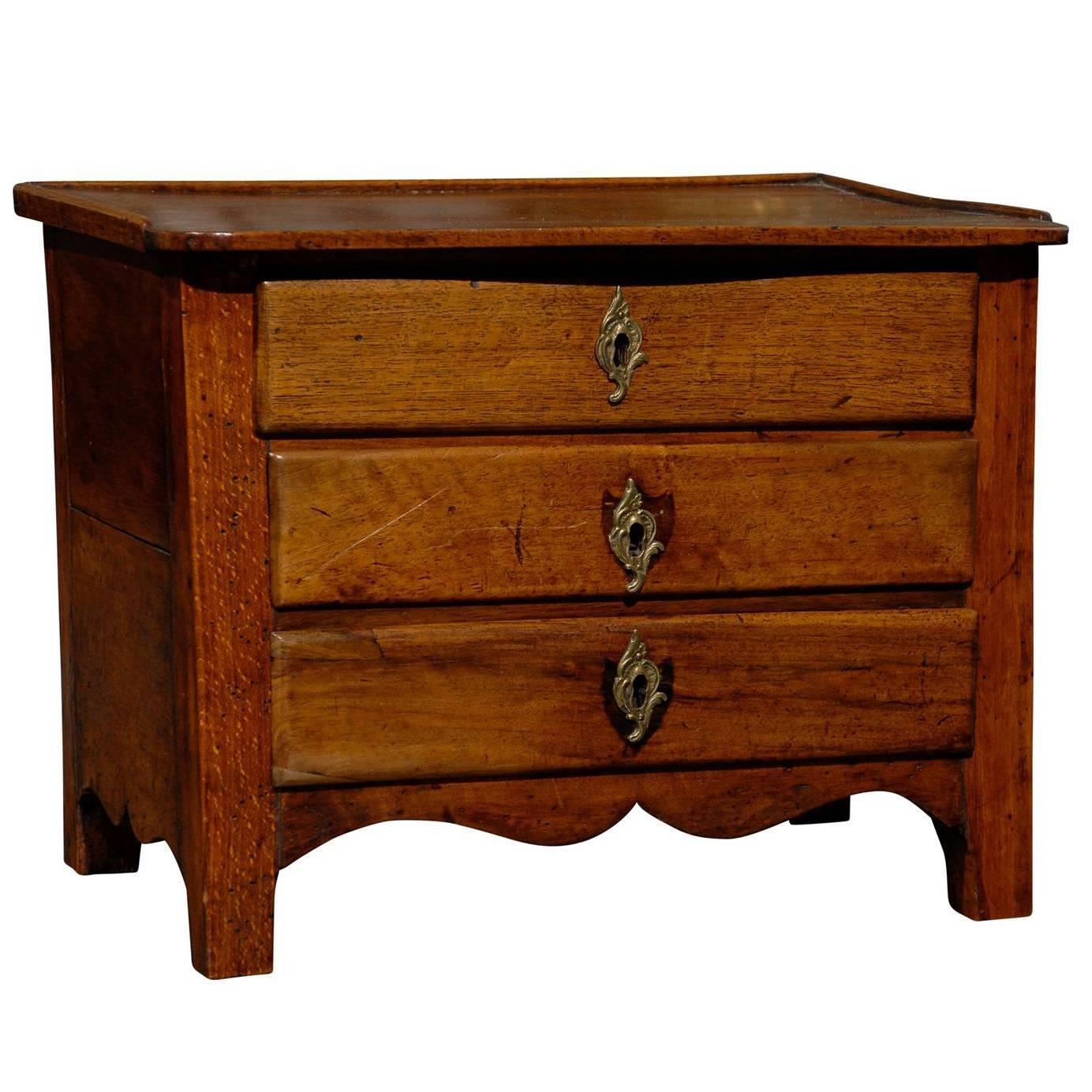 French Miniature Oak Commode Table Top from the Early 19th Century For Sale