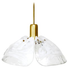 Kalmar Murano Glass and Brass Pendant Light, 1970s