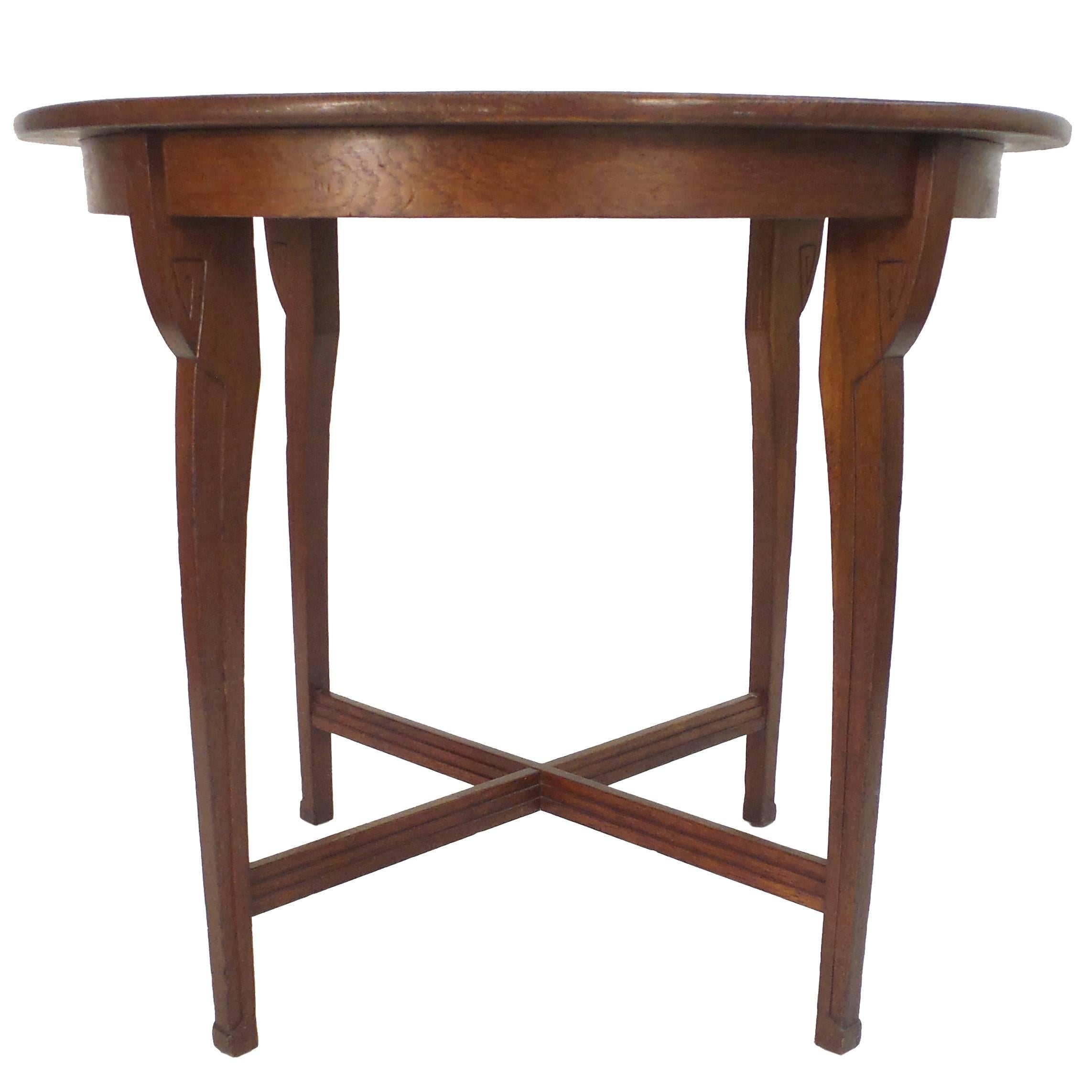 Oak Side Table Attributed to Van de Velde For Sale