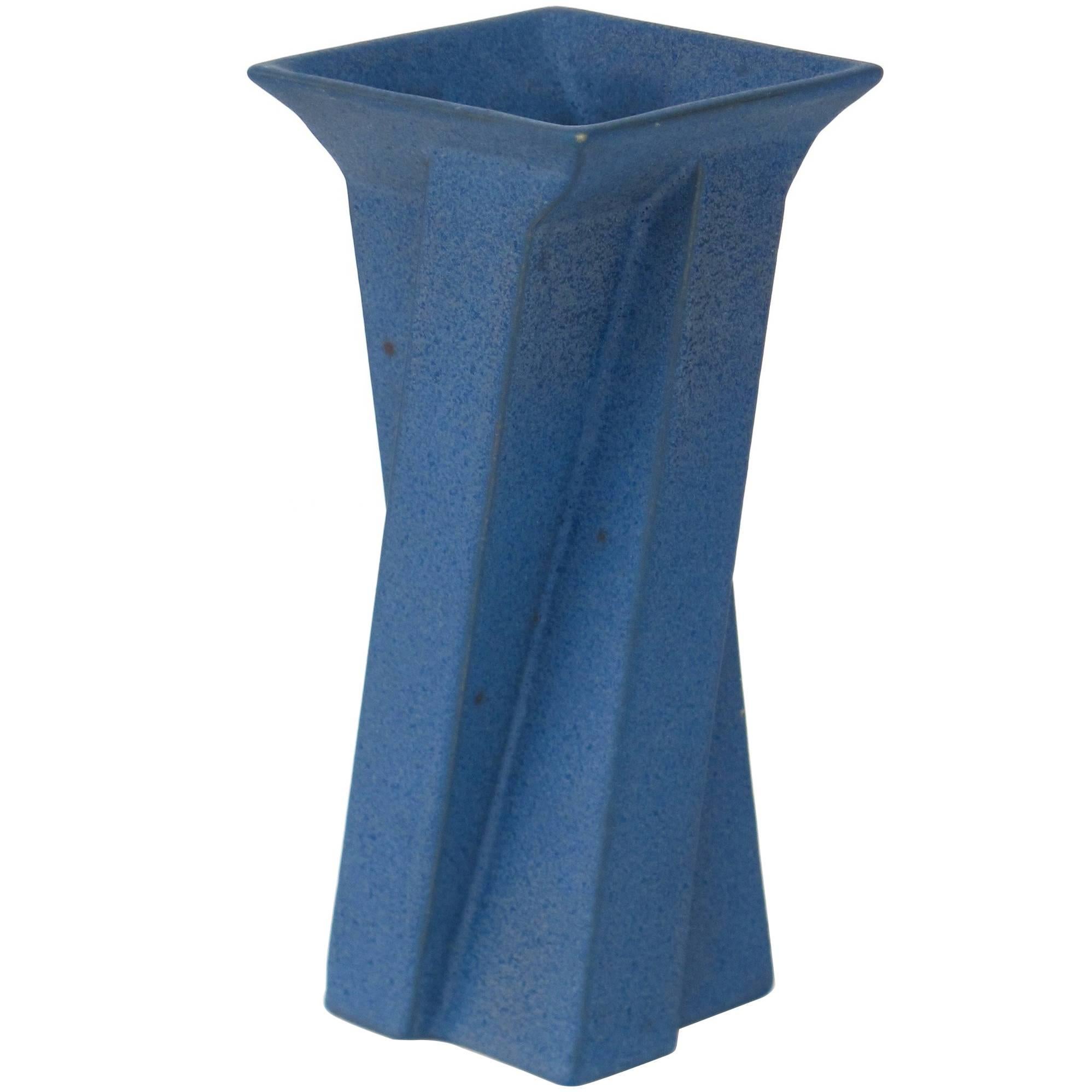 Jan van der Vaart Blue Porcelain Vase, Avant-Garde Pottery For Sale