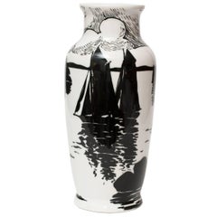 Jarrón sueco de porcelana Art Déco de Algot Eriksson, para ALP, Lidkoping