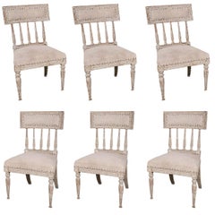 Six Swedish, Gustavian 1790s Painted Chairs