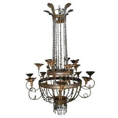 Italian Empire Period Silver Leaf Chandelier 9