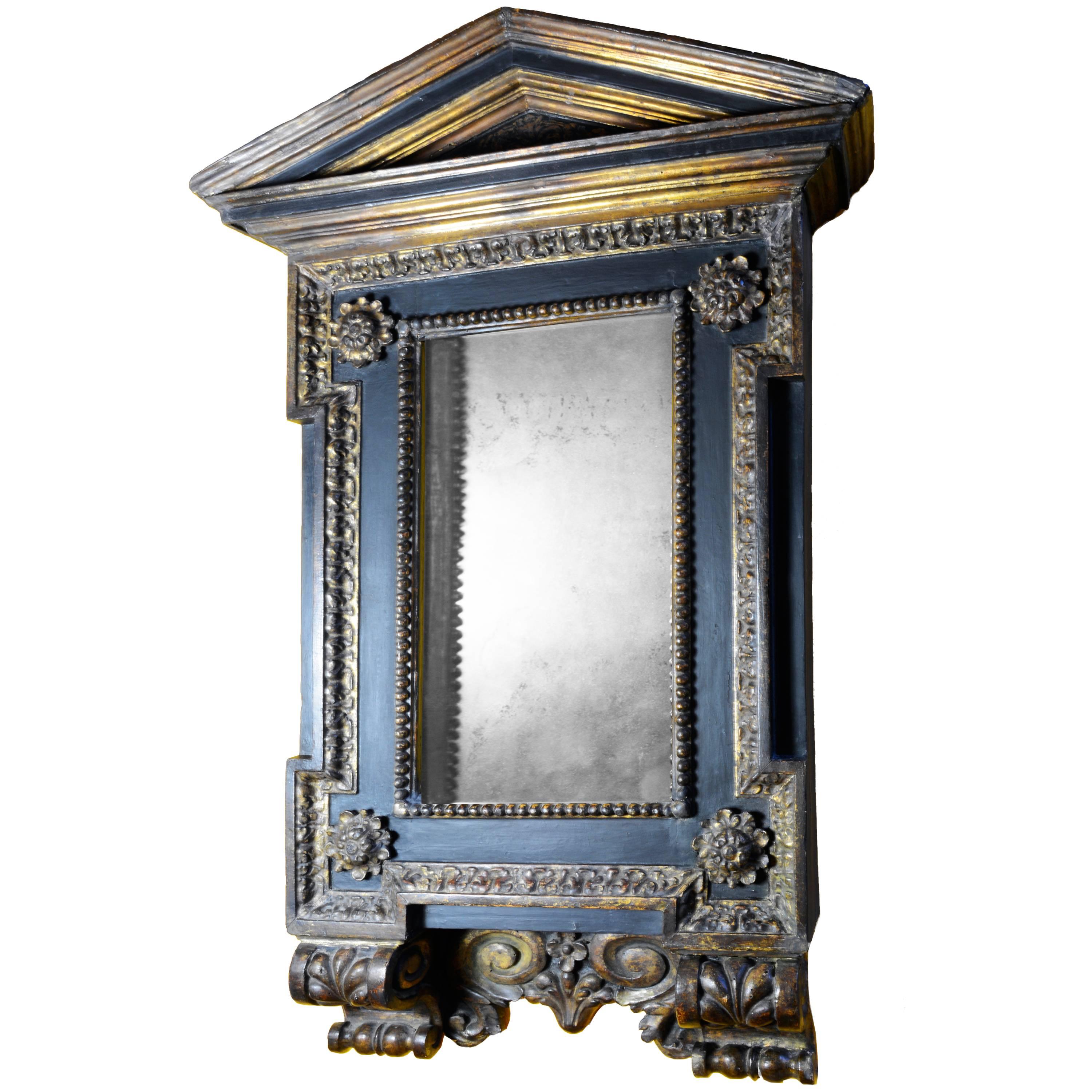 Mannerist Italian Wood Tabernacle Mirror from the Collection of David Abbato For Sale