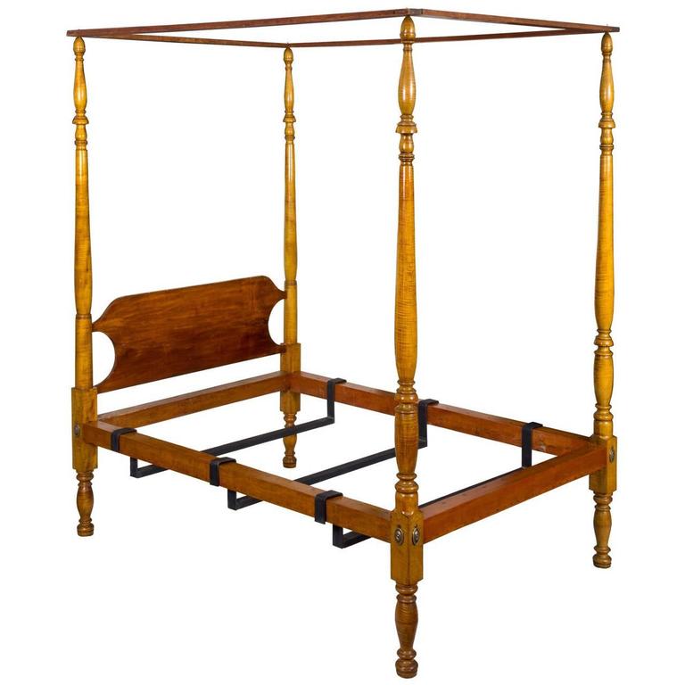 Federal Tiger Maple Bed, New England, circa 1820 at 1stdibs