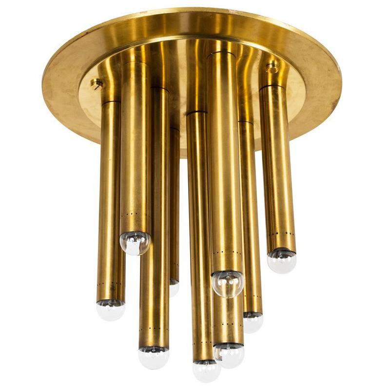 Single Brass Italian Ceiling Light by Stilnovo