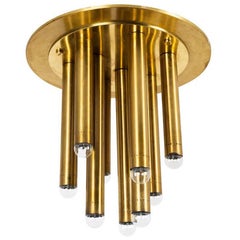 Single Brass Italian Ceiling Light by Stilnovo