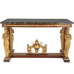 Antique Empire Style Rectangular Ormolu-Mounted Mahogany Centre Table