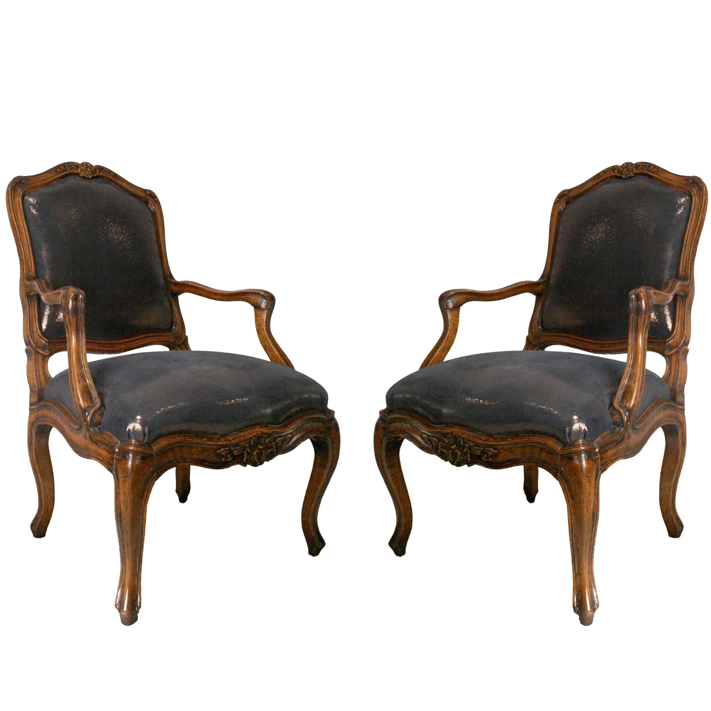 Pair of 18th Century French Louis XV Armchairs  