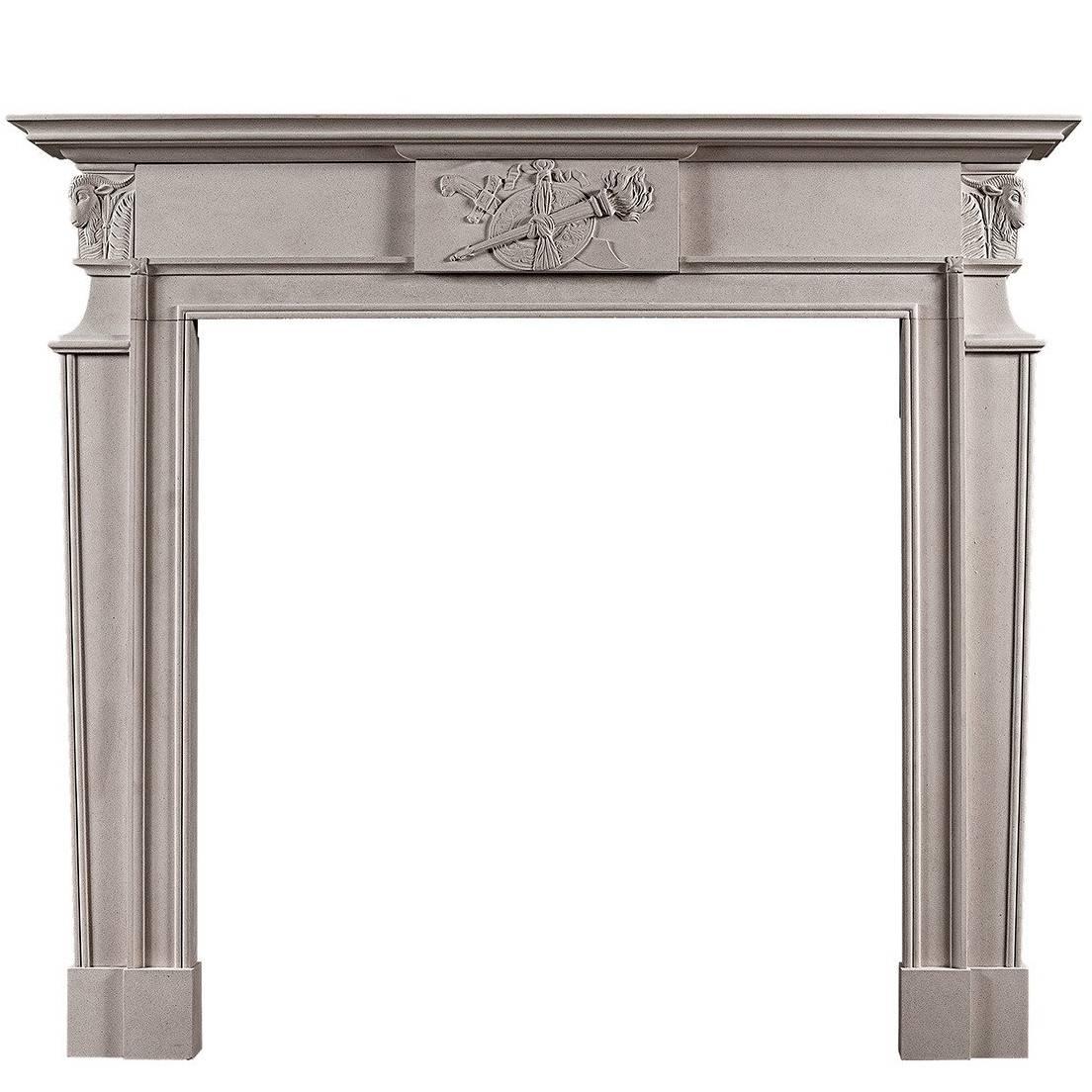 Late Georgian Fireplace Mantel in Portland Stone For Sale