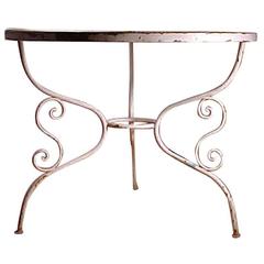 Vintage French Garden Patio Outdoor Wrought Iron Dining Dinette Table 8