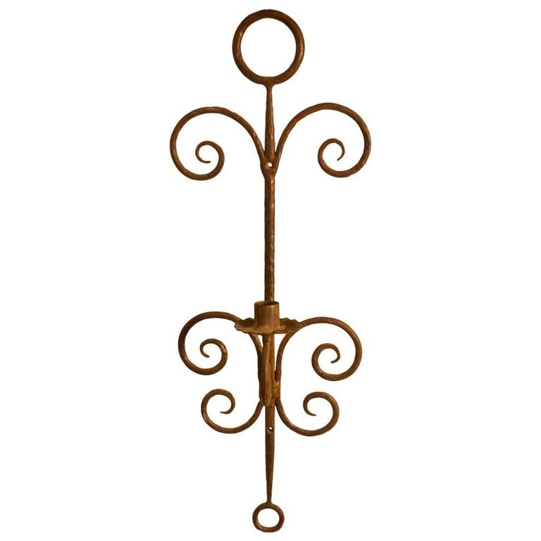 Pair of Wrought Iron Sconces at 1stDibs