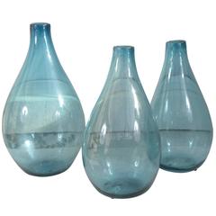 Vintage Decorative Blue Glass Vases