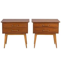 Pair of Two-Drawer Side Cabinets by Renzo Rutili, 1950s